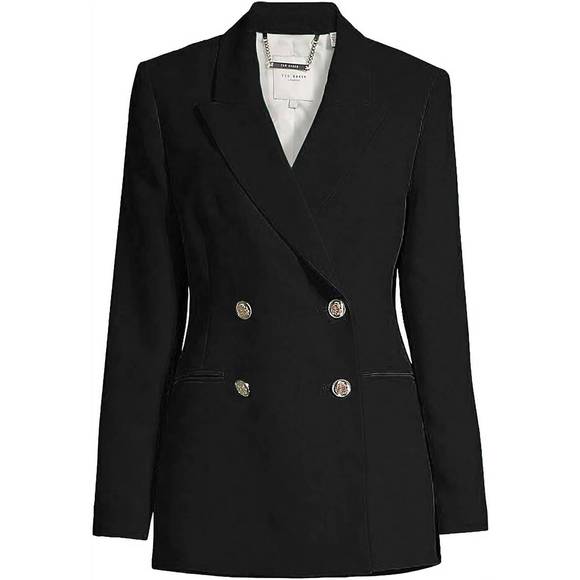 NEW TED BAKER llayla double breasted jacket in black - Picture 2 of 3